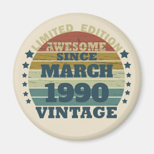 Personalised vintage birthday gifts magnet