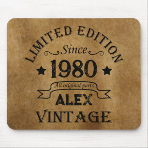 Personalised vintage birthday gifts mouse mat