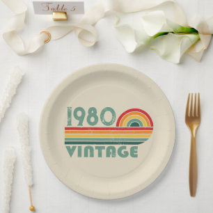 Personalised vintage birthday gifts paper plate