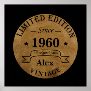 Personalised vintage birthday gifts poster