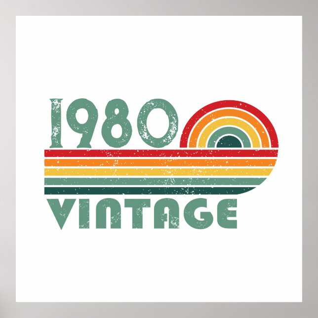 Personalised vintage birthday gifts poster (Front)