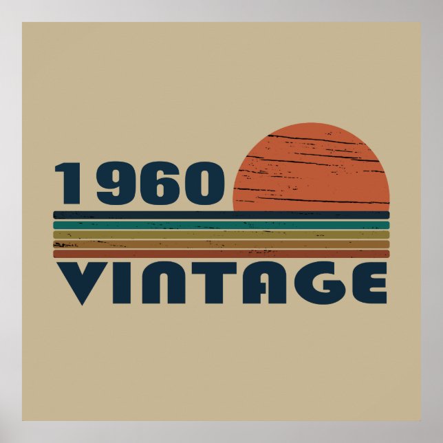 Personalised vintage birthday gifts poster (Front)