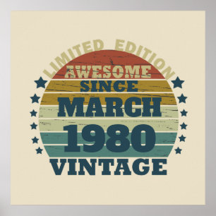 Personalised vintage birthday gifts poster