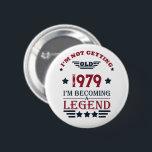 Personalised vintage birthday gifts red 6 cm round badge<br><div class="desc">You can add some originality with this limited edition, premium quality, and original, classy, retro, and vintage-looking birthday graphic design with a cool typography font. This is a great gift idea for men, women, husbands, wives, girlfriends, and boyfriends who will love this one-of-a-kind piece of art. Unique and funny holiday...</div>
