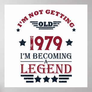 Personalised vintage birthday gifts red poster