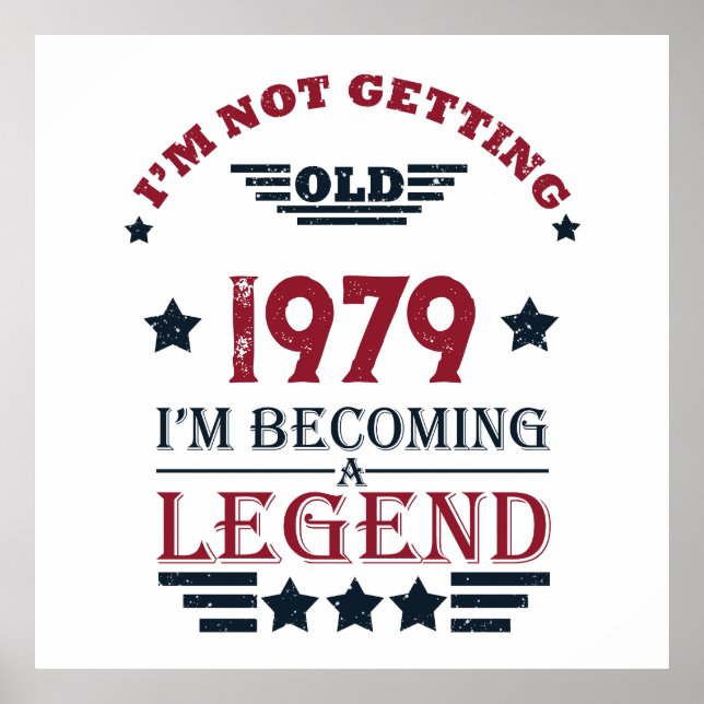 Personalised vintage birthday gifts red poster (Front)