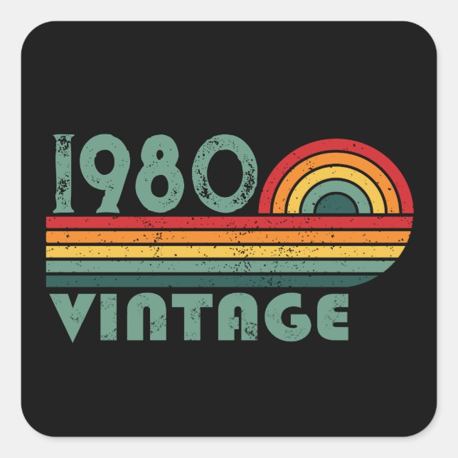 Personalised vintage birthday gifts square sticker (Front)