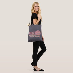 Personalised vintage birthday gifts tote bag