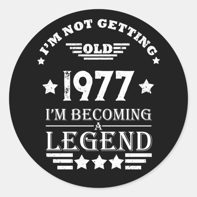 Personalised vintage birthday gifts white classic round sticker (Front)