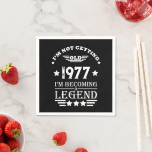 Personalised vintage birthday gifts white napkin