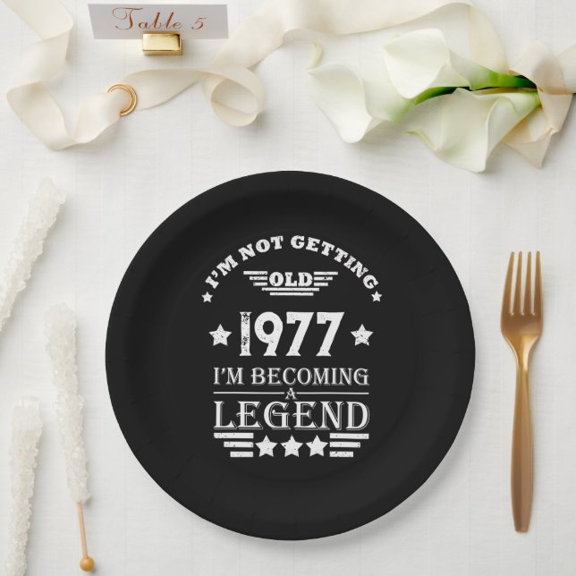 Personalised vintage birthday gifts white paper plate (Wedding)