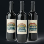 Personalised vintage birthday gifts wine label<br><div class="desc">This vintage classic graphic design with awesome typography font lettering can add originality to your wardrobe collection. It is a great gift idea for men, women, husbands, wives, grandmas, and grandpas who will love this one-of-a-kind artwork. It is the best and most funny holiday present for your happy birthday party....</div>