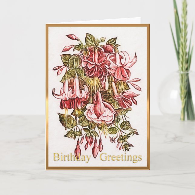 Personalised Vintage Birthday Greetings Card (Front)