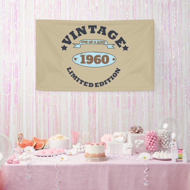 Personalised vintage birthday party banner (Party)