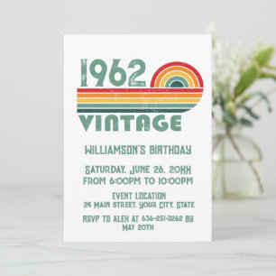 Personalised vintage birthday party invitation