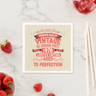 Personalised vintage birthday party napkin