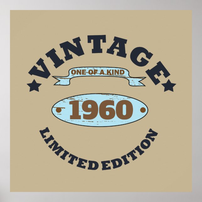 Personalised vintage birthday party poster (Front)