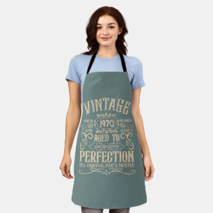 Personalised vintage birthday party whiskey label apron