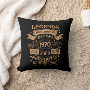 Personalised vintage birthday whiskey label cushion