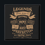 Personalised vintage birthday whiskey label magnet<br><div class="desc">You can add some originality to your wardrobe collection with this vintage classic birthday graphic design with awesome typography font lettering, is a great gift idea for men, women, husbands, wife girlfriends, and a boyfriend who will love this one-of-a-kind artwork. The best amazing and funny holiday present for your happy...</div>