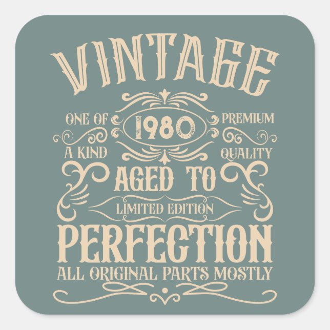Personalised vintage birthday whiskey label themed (Front)