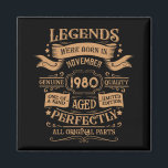 Personalised vintage birthday whiskey themed magnet<br><div class="desc">You can add some originality to your wardrobe collection with this vintage classic birthday graphic design with awesome typography font lettering. It is a great gift idea for men, women, husbands, wives, girlfriends, and boyfriends who will love this one-of-a-kind artwork. It is the best amazing and fun holiday present for...</div>