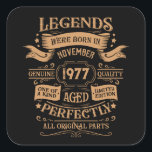 Personalised vintage birthday whiskey themed square sticker<br><div class="desc">You can add some originality to your wardrobe collection with this vintage classic birthday graphic design with awesome typography font lettering. It is a great gift idea for men, women, husbands, wives, girlfriends, and boyfriends who will love this one-of-a-kind artwork. It is the best amazing and fun holiday present for...</div>