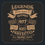 Personalised vintage birthday whiskey themed square sticker<br><div class="desc">You can add some originality to your wardrobe collection with this vintage classic birthday graphic design with awesome typography font lettering. It is a great gift idea for men, women, husbands, wives, girlfriends, and boyfriends who will love this one-of-a-kind artwork. It is the best amazing and fun holiday present for...</div>
