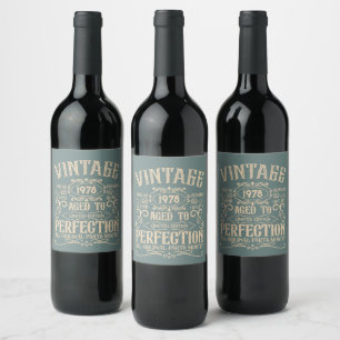 Personalised vintage birthday whiskey themed wine label