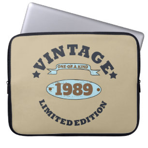 Personalised vintage birthday womens gift laptop sleeve