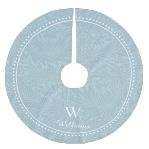 Personalised Vintage Blue Larkspur Flower Pattern  Brushed Polyester Tree Skirt