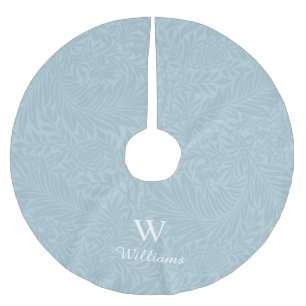 Personalised Vintage Blue Larkspur Flower Pattern Brushed Polyester Tree Skirt