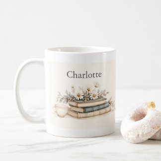 Personalised Vintage Book Lover Mug Left Hand