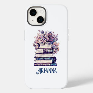 Personalised Vintage Books and Roses iPhone 14 Case