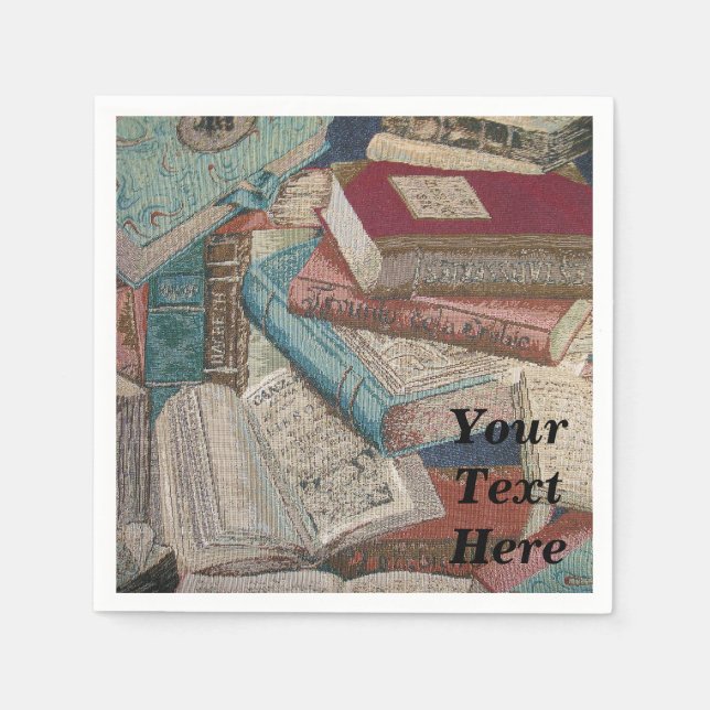 Personalised Vintage Books Background Napkins (Front)