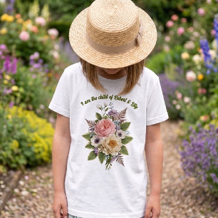 Personalised Vintage Botanical Floral "Child of" Tri-Blend Shirt