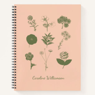 Personalised Vintage Botanical Illustration Nature Notebook