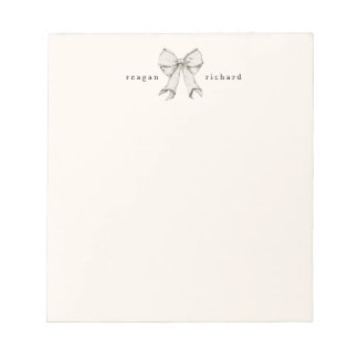 Personalised Vintage Bow Stationery Notepad