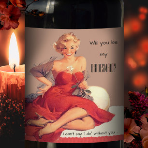 Personalised Vintage Bridesmaid Wine Label