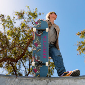 Personalised Vintage Butterfly Illustration Skateboard