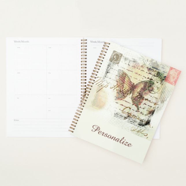 Personalised Vintage butterfly mail Planner (Display)
