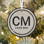 Personalised Vintage Cape May NJ Beach Christmas Metal Tree Decoration<br><div class="desc">Personalised Vintage Victorian Style Distressed Cape May New Jersey Beach Christmas Ornament.  The back can be personalised with a name,  year or any text that you wish to add.  -</div>