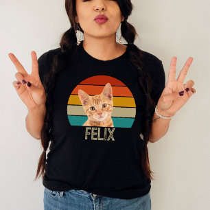 Personalised Vintage Cat Custom Retro Pet Photo Tri-Blend Shirt