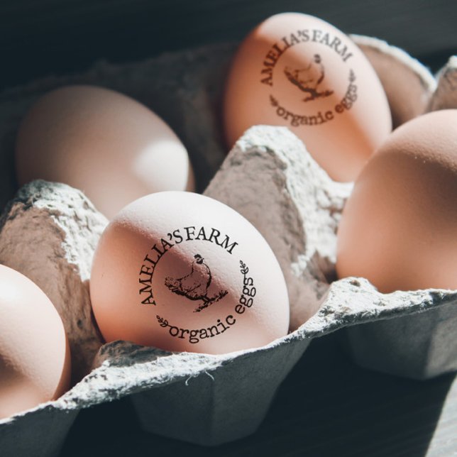Personalised Vintage Chicken Egg Rubber Stamp (Creator Uploaded)