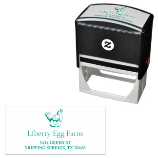 Personalised vintage chicken farm self-inking stamp