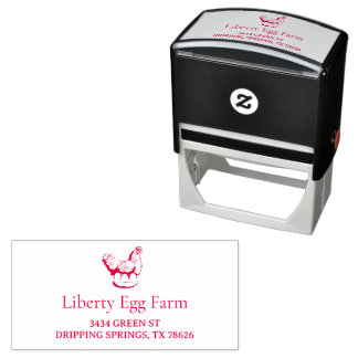 Personalised vintage chicken farm self-inking stamp