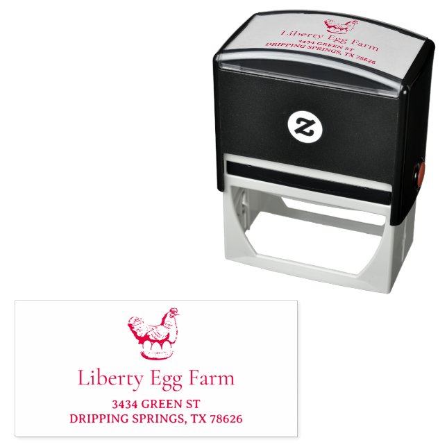 Personalised vintage chicken farm self-inking stamp (In Situ)