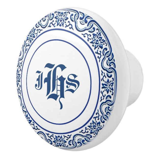 Personalised Vintage Chinoiserie Bird-Flower Art Ceramic Knob (Right)