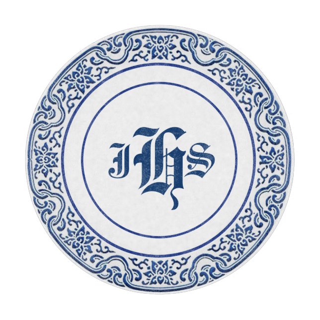 Personalised Vintage Chinoiserie Bird-Flower Art Cutting Board (Front)