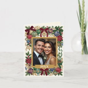 Personalised Vintage Christmas/Antique Ornaments Holiday Card